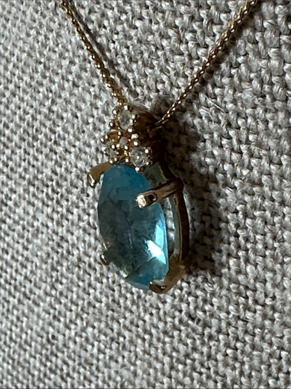 Christian Dior Gold Plated Necklace Blue Gemstone Pendant and Matching Earrings - Picture 3 of 10